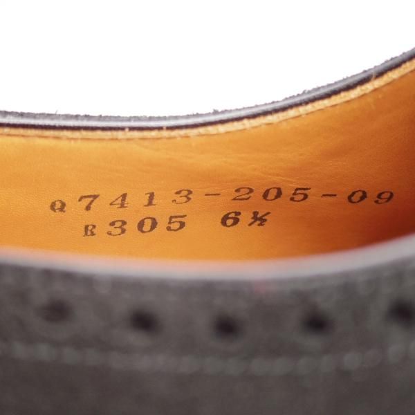 極上★三陽山長 SIZE 6.5【★クォーターブローグ/R305ラスト】スエード/黒/メンズ/Sanyo Yamacho★j968