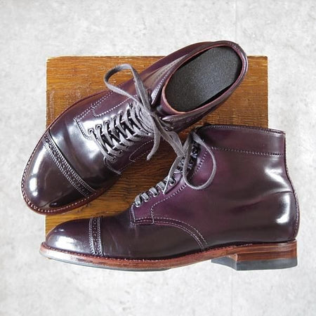 極美品★オールデン 7.5D【現行定価19万円程度★コードバン仕様/モディファイドラスト】N8804H/レースアップブーツ/赤茶/ALDEN★j969