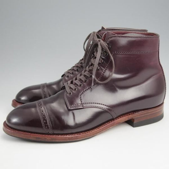 極美品★オールデン 7.5D【現行定価19万円程度★コードバン仕様/モディファイドラスト】N8804H/レースアップブーツ/赤茶/ALDEN★j969