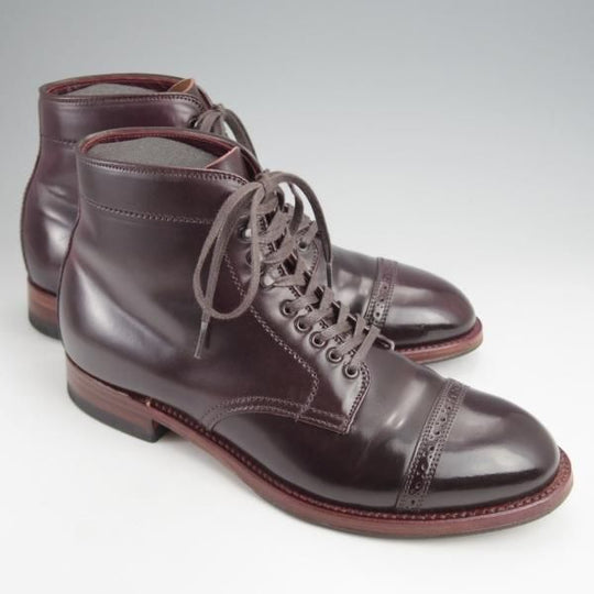 極美品★オールデン 7.5D【現行定価19万円程度★コードバン仕様/モディファイドラスト】N8804H/レースアップブーツ/赤茶/ALDEN★j969