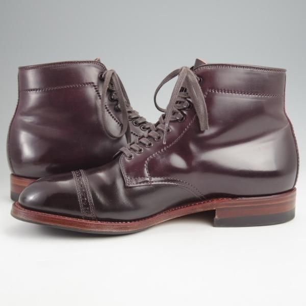極美品★オールデン 7.5D【現行定価19万円程度★コードバン仕様/モディファイドラスト】N8804H/レースアップブーツ/赤茶/ALDEN★j969