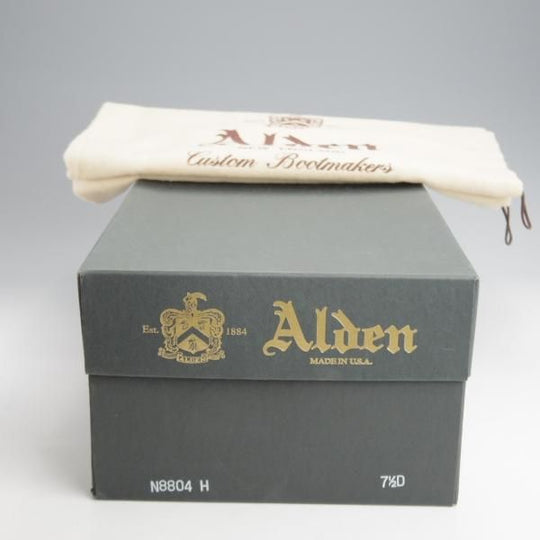 極美品★オールデン 7.5D【現行定価19万円程度★コードバン仕様/モディファイドラスト】N8804H/レースアップブーツ/赤茶/ALDEN★j969