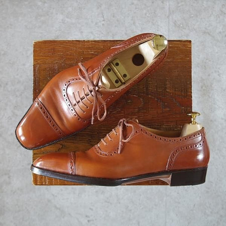 極上★セイジ・マッカーシー UK6程度【オーダー価格25万円程度〜★純正シューツリー付き/クォーターブローグ】茶/SEIJI McCARTHY★j970