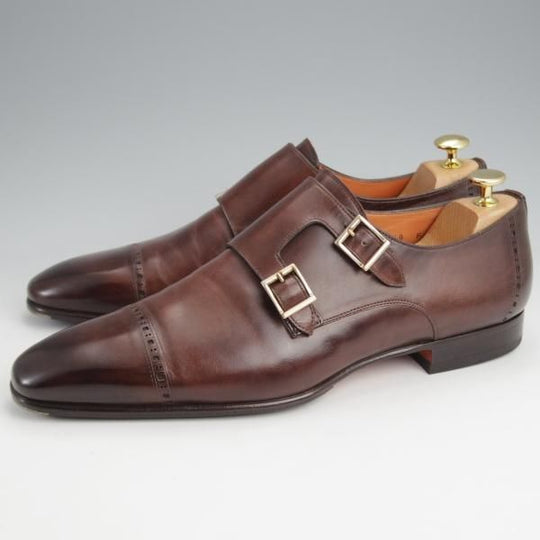 ★(伊)サントーニ SIZE 8【★ダブルモンク/14798】カーフ/濃茶/メンズ/Santoni★j971