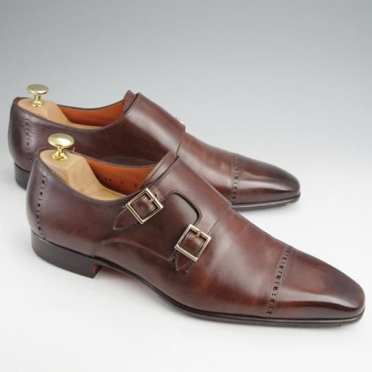 ★(伊)サントーニ SIZE 8【★ダブルモンク/14798】カーフ/濃茶/メンズ/Santoni★j971