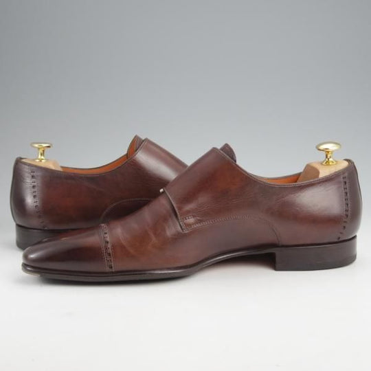 ★(伊)サントーニ SIZE 8【★ダブルモンク/14798】カーフ/濃茶/メンズ/Santoni★j971