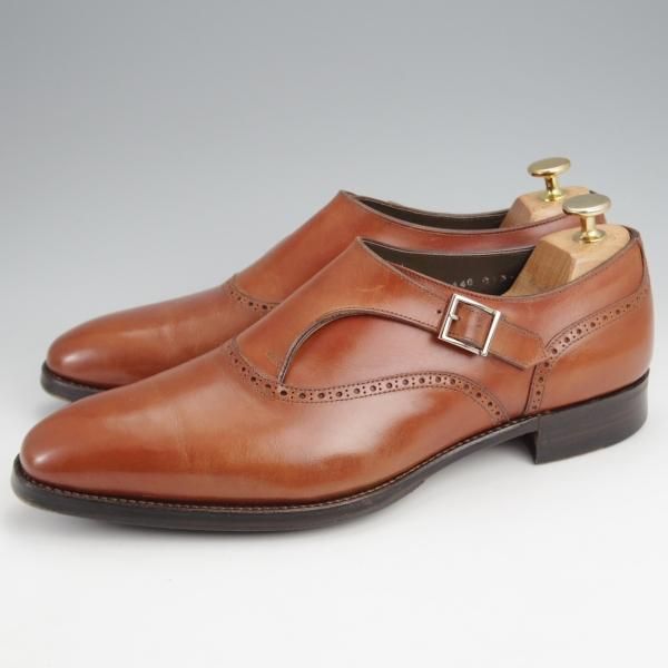 ★三陽山長 SIZE 8.5【定価￥80,300-★帯之介/R309ラスト】サイドモンク/カーフ/茶/メンズ/TAINOSUKE/Sanyo Yamacho★j972