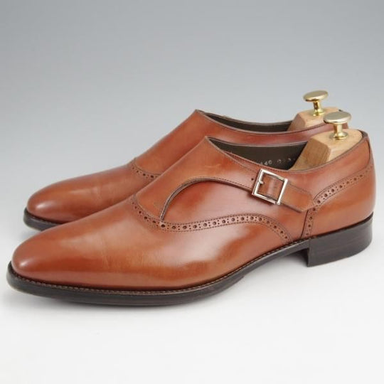 ★三陽山長 SIZE 8.5【定価￥80,300-★帯之介/R309ラスト】サイドモンク/カーフ/茶/メンズ/TAINOSUKE/Sanyo Yamacho★j972