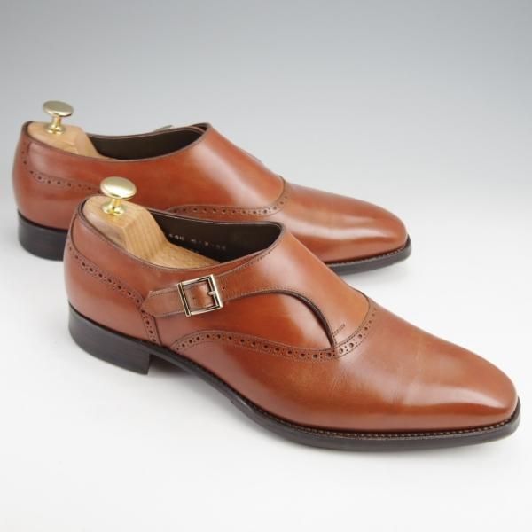 ★三陽山長 SIZE 8.5【定価￥80,300-★帯之介/R309ラスト】サイドモンク/カーフ/茶/メンズ/TAINOSUKE/Sanyo Yamacho★j972