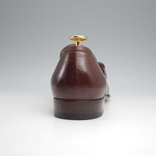 美品★(伊)タニノクリスチー SIZE 7.5【定価10万円以上★ストラップ/ローファー】カーフ/濃茶/メンズ/TANINO CRISCI★j973