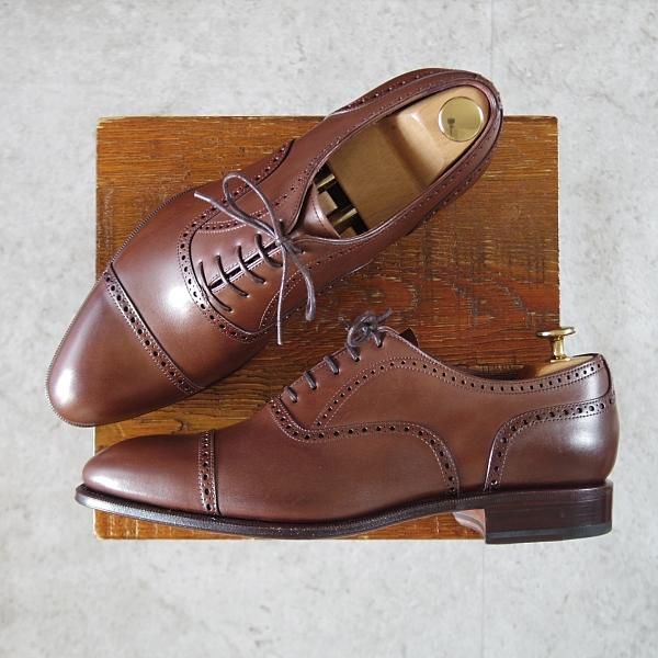 未使用★(スペイン製)カルミナ SIZE 7.5【定価￥80,300-★トレーディングポスト別注/80168】クォーターブローグ/濃茶/CARMINA★j975