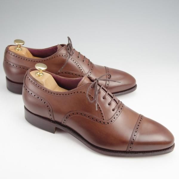 未使用★(スペイン製)カルミナ SIZE 7.5【定価￥80,300-★トレーディングポスト別注/80168】クォーターブローグ/濃茶/CARMINA★j975