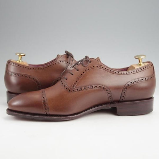 未使用★(スペイン製)カルミナ SIZE 7.5【定価￥80,300-★トレーディングポスト別注/80168】クォーターブローグ/濃茶/CARMINA★j975