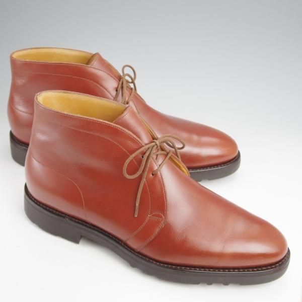 極上★ジョンロブ 8.5E【★チャッカブーツ/KENT/8695ラスト】ケント/アシュビーソール/シボ革/チェスナット/茶/JOHN LOBB★j976