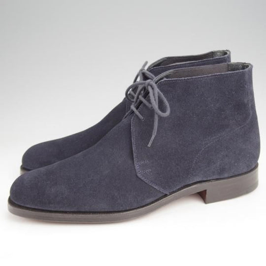 未使用★クロケット&ジョーンズ 7E【定価￥74,800-★チャッカブーツ/CHUKKA】200ラスト/スエード/紺/Crockett&Jones★j986