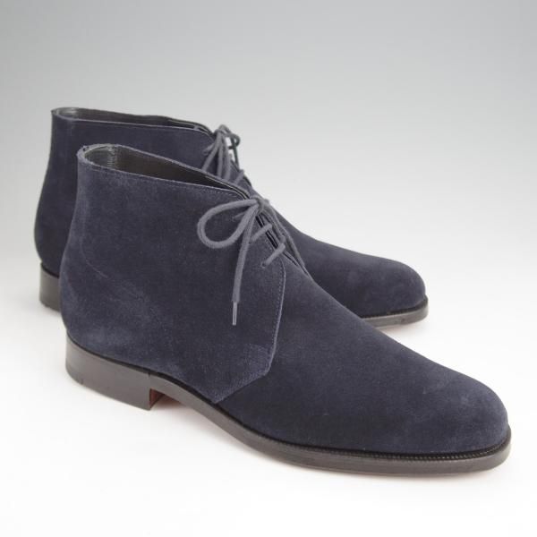 未使用★クロケット&ジョーンズ 7E【定価￥74,800-★チャッカブーツ/CHUKKA】200ラスト/スエード/紺/Crockett&Jones★j986