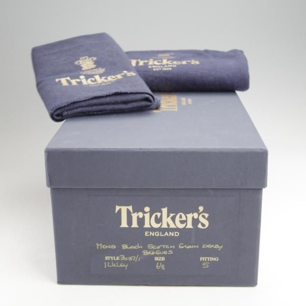★トリッカーズ SIZE 6.5【定価￥121,000-★バートン同系モデル/ILKLEY】カントリーシューズ/グレインレザー/黒/メンズ/Tricker's★j988