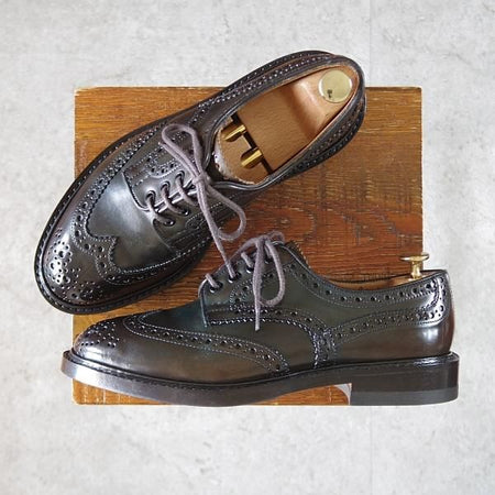 極上★トリッカーズ SIZE 6.5【現行定価￥165,000-★コードバン/BOURTON】バートン/m5633/深緑〜茶/カントリーシューズ/Tricker's★j990