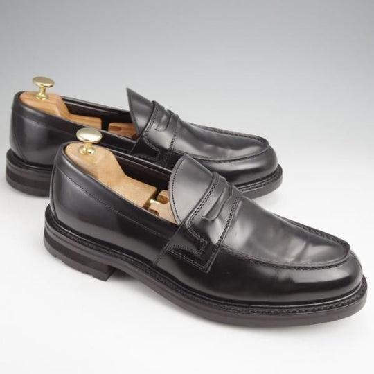 極美品★チャーチ 85F/UK8.5【★CAPSTONE 2/コインローファー】126ラスト/ポリッシュドバインダーカーフ/黒/メンズ/Church'★j991