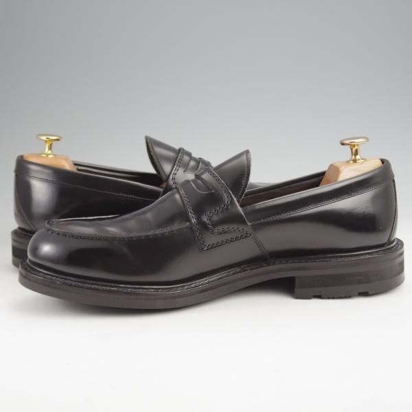 極美品★チャーチ 85F/UK8.5【★CAPSTONE 2/コインローファー】126ラスト/ポリッシュドバインダーカーフ/黒/メンズ/Church'★j991