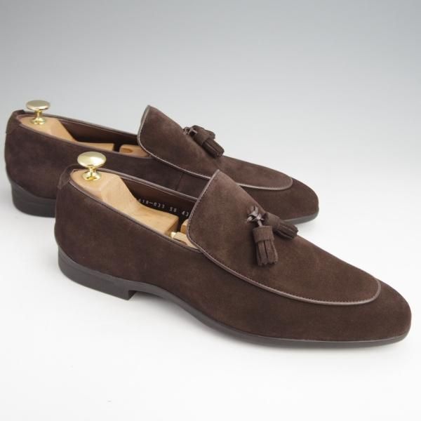 未使用★三陽山長 SIZE 43【定価￥36,300-★タッセルローファー/新介】スエード/濃茶/メンズ/Sanyo Yamacho★j997