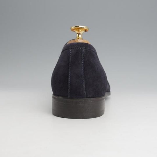 未使用★(伊)サントーニ SIZE 5.5【現行モデル定価￥102,300-★コインローファー/14944】スエード/紺/メンズ/Santoni★j999