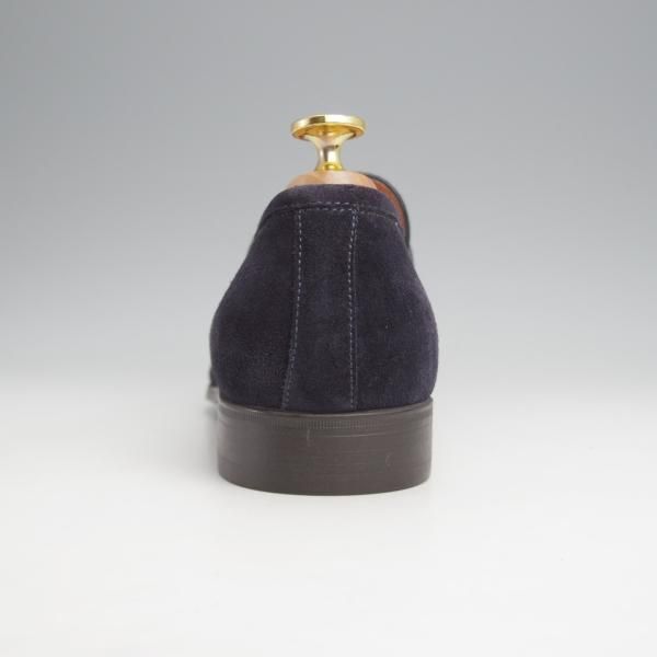 未使用★(伊)サントーニ SIZE 5.5【現行モデル定価￥102,300-★コインローファー/14944】スエード/紺/メンズ/Santoni★j999