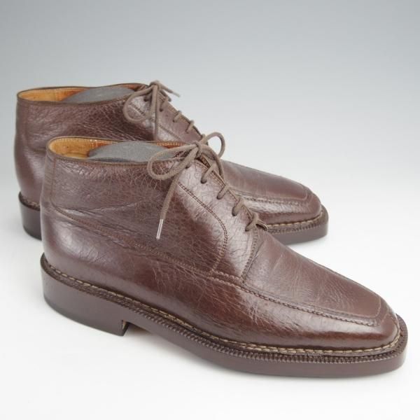 ★(伊)BONORA/ボノーラ SIZE 39【ノルベジェーゼ製法★ペッカリー革/純正シューツリー付き】旧ボノーラ/チャッカブーツ/濃茶★k001