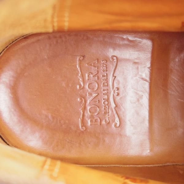 ★(伊)BONORA/ボノーラ SIZE 39【ノルベジェーゼ製法★ペッカリー革/純正シューツリー付き】旧ボノーラ/チャッカブーツ/濃茶★k001
