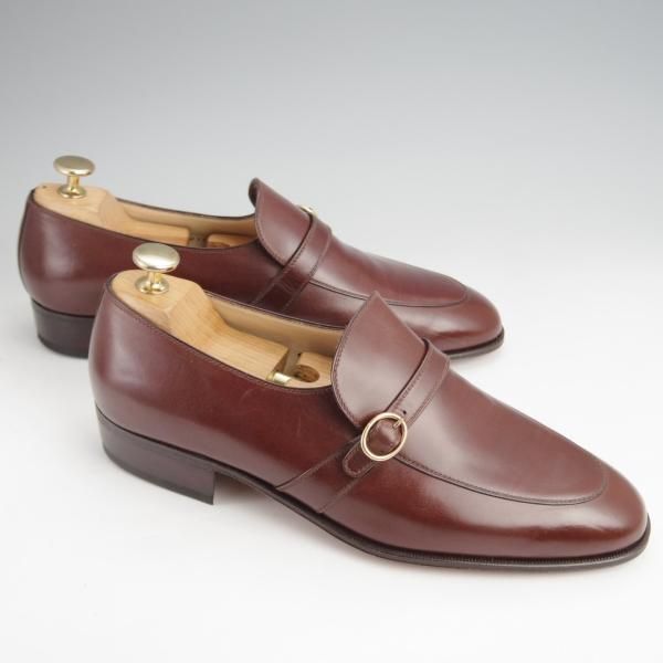 未使用★(伊)タニノクリスチー SIZE 7【定価10万円以上★ストラップ/ローファー】カーフ/濃茶/メンズ/TANINO CRISCI★k003