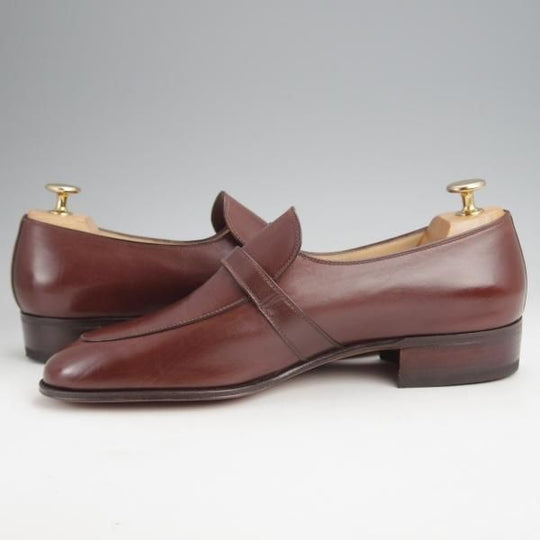 未使用★(伊)タニノクリスチー SIZE 7【定価10万円以上★ストラップ/ローファー】カーフ/濃茶/メンズ/TANINO CRISCI★k003