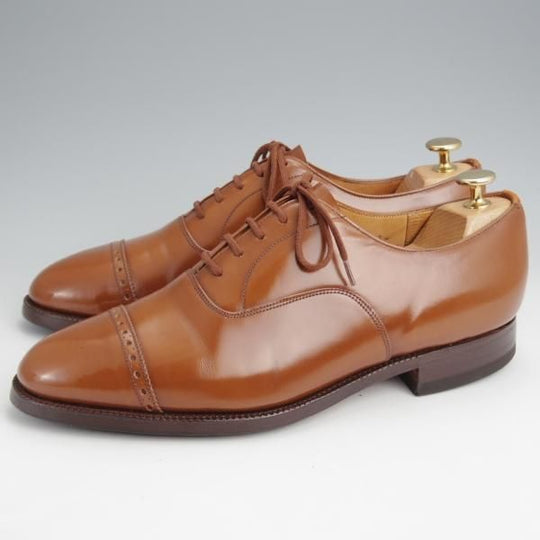 ★チャーチ 80F/UK8【旧チャーチ★ブックバインダーカーフ/3都市ロゴ】84ラスト/Barcroft/パンチドキャップトゥ/茶/Church's★k004