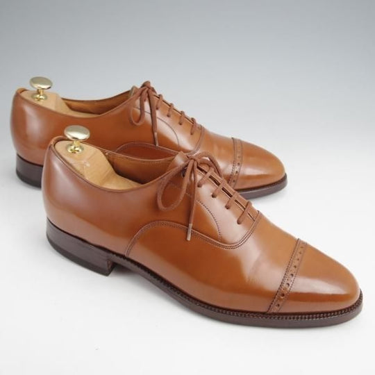 ★チャーチ 80F/UK8【旧チャーチ★ブックバインダーカーフ/3都市ロゴ】84ラスト/Barcroft/パンチドキャップトゥ/茶/Church's★k004