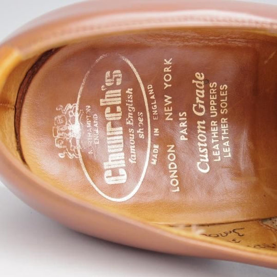 ★チャーチ 80F/UK8【旧チャーチ★ブックバインダーカーフ/3都市ロゴ】84ラスト/Barcroft/パンチドキャップトゥ/茶/Church's★k004