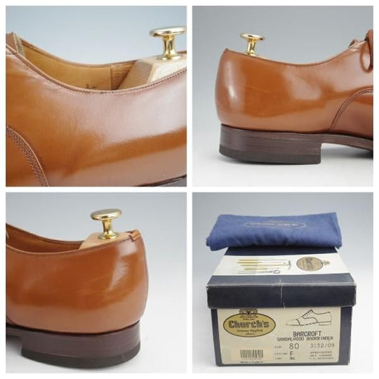 ★チャーチ 80F/UK8【旧チャーチ★ブックバインダーカーフ/3都市ロゴ】84ラスト/Barcroft/パンチドキャップトゥ/茶/Church's★k004