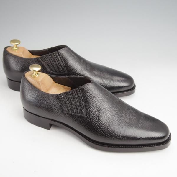 美品★(台東区)ジョーワークス SIZE 7.5【注文価格￥112,200〜★Wholecut lazyman/黒】サイドエラスティック/シボ革/JOE WORKS★k007