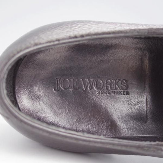 美品★(台東区)ジョーワークス SIZE 7.5【注文価格￥112,200〜★Wholecut lazyman/黒】サイドエラスティック/シボ革/JOE WORKS★k007