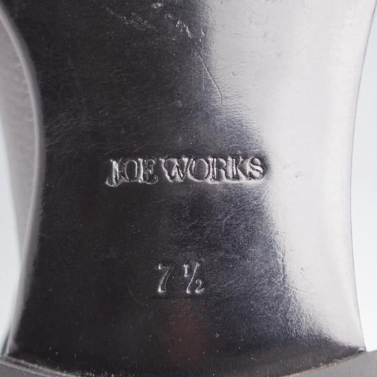 美品★(台東区)ジョーワークス SIZE 7.5【注文価格￥112,200〜★Wholecut lazyman/黒】サイドエラスティック/シボ革/JOE WORKS★k007