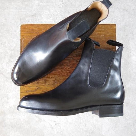 極美品★J.M.ウエストン 6.5E【定価￥187,000-★サイドゴアブーツ/705】39ラスト/ボックスカーフ/黒/メンズ/Weston/ウェストン★k022