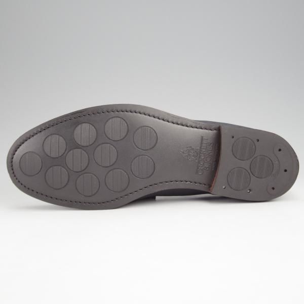 極美品★クロケット&ジョーンズ 7E【貴重★バーニーズNY別注/BROOKLYN】391ラスト/コインローファー/ヌバック/紺/Crockett&Jones★k024