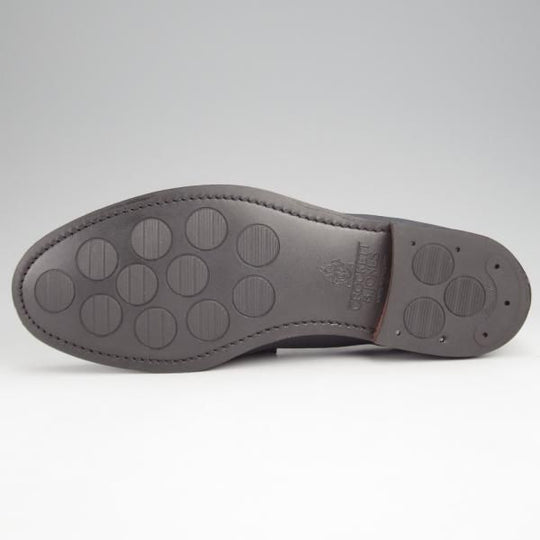 極美品★クロケット&ジョーンズ 7E【貴重★バーニーズNY別注/BROOKLYN】391ラスト/コインローファー/ヌバック/紺/Crockett&Jones★k024