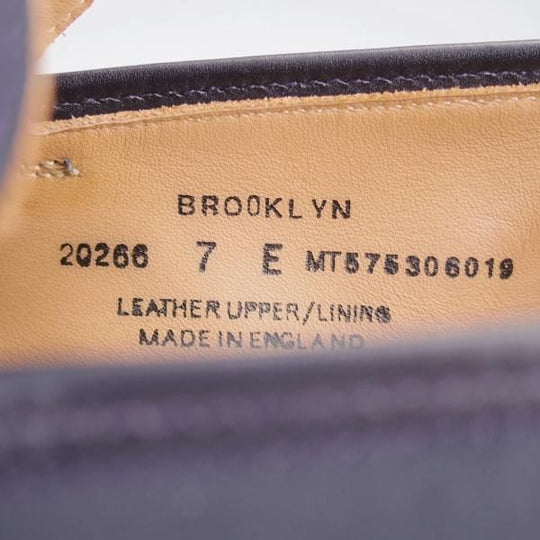 極美品★クロケット&ジョーンズ 7E【貴重★バーニーズNY別注/BROOKLYN】391ラスト/コインローファー/ヌバック/紺/Crockett&Jones★k024