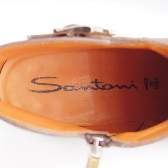 ★(伊)サントーニ SIZE 8.5【定価￥159,500-★ダブルモンク/サイドジップブーツ】16276/カーフ/茶/メンズ/Santoni★k027