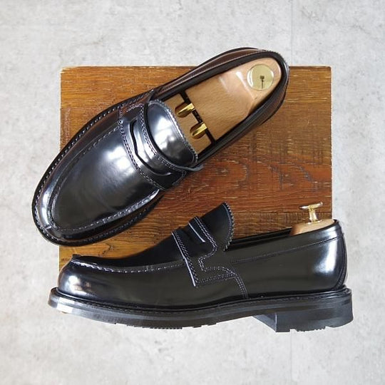 極上★チャーチ 60F/UK6【★CAPSTONE 2/コインローファー】126ラスト/ポリッシュドバインダーカーフ/黒/メンズ/Church'★k030