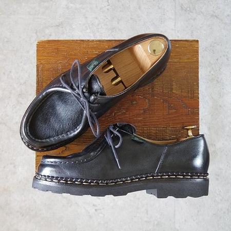 美品★パラブーツ SIZE 39.5【定価￥81,400-★ポニー/ミカエル/MICHAEL】チロリアンシューズ/リスレザー/黒/メンズ/Paraboot★k031