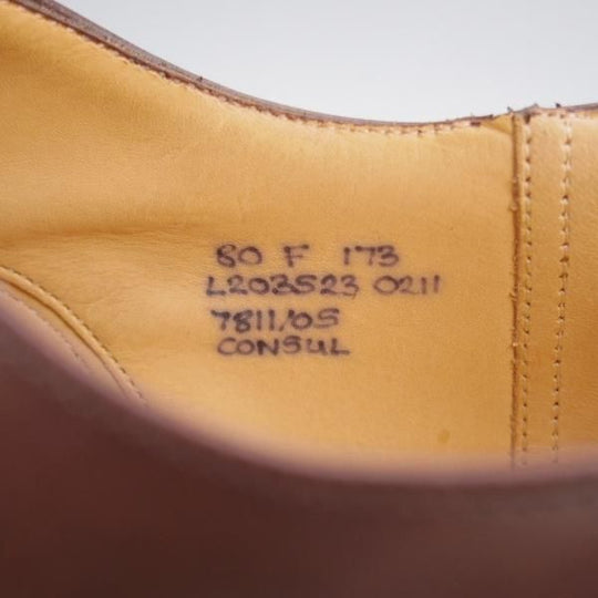 未使用★チャーチ 80F/UK8【現行定価￥176,000-★コンサル/CONSUL】173ラスト/ストレートチップ/カーフ/濃茶/メンズ/Church'★k040