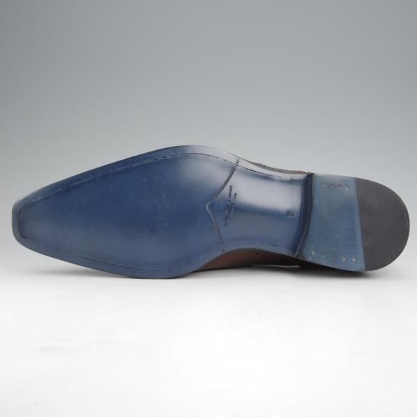 未使用★(伊)フランチェスコ・ベニーニョ SIZE 8【紺〜赤茶系パティーヌ★フルブローグ/4564】カーフ/メンズ/Francesco Benigno★k044