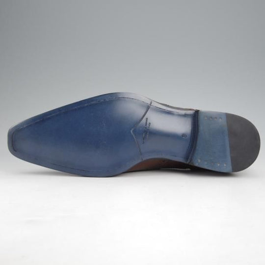 未使用★(伊)フランチェスコ・ベニーニョ SIZE 8【紺〜赤茶系パティーヌ★フルブローグ/4564】カーフ/メンズ/Francesco Benigno★k044