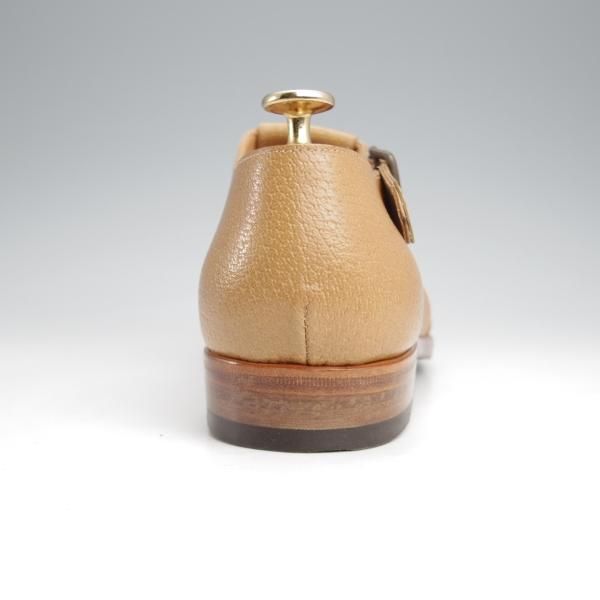 美品★(伊)F.LLIジャコメッティ SIZE 40.5【貴重★イノシシ革/グルカサンダル/FG166】FAUSTO/薄茶/メンズ/Giacometti★k045