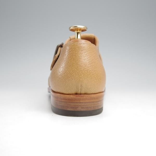 美品★(伊)F.LLIジャコメッティ SIZE 40.5【貴重★イノシシ革/グルカサンダル/FG166】FAUSTO/薄茶/メンズ/Giacometti★k045